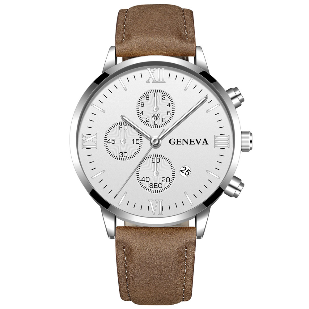 Luxury Watch Mockup - Geneva Fashion Men Date Alloy Case