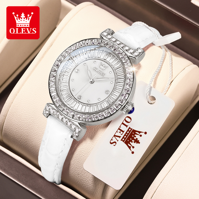 Luxury Watch Leather Strap - OLEVS 9983 Women's Watches Light luxury