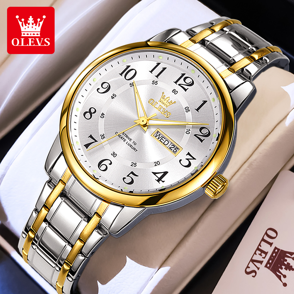 Luxury Watch And Bracelet - OLEVS Casual fashion men's watches Arabic