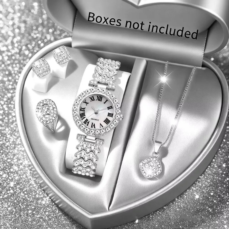 5PCS Luxury Rhinestone Women's – обзор и цена Luxury Watch Kit