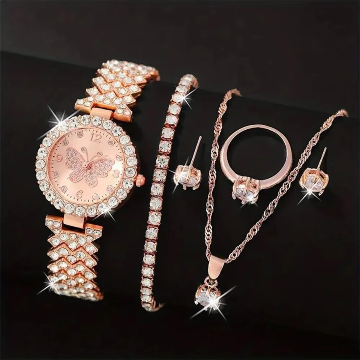 6PCS/Set Luxury Rhinestone But – обзор и цена Luxury Watch Kit