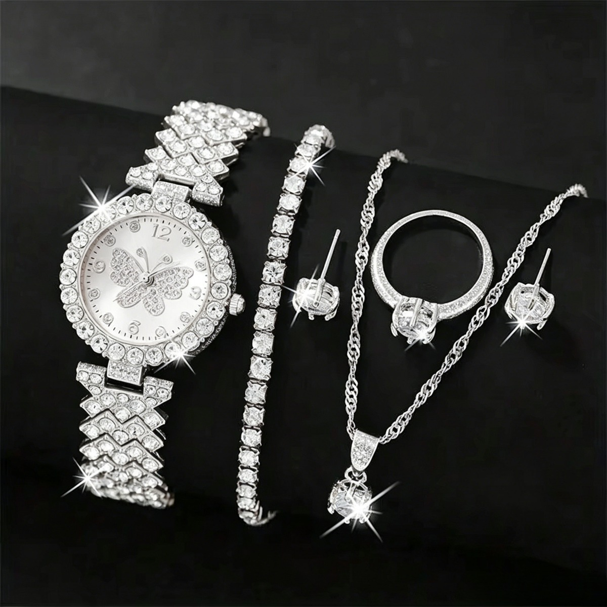6PCS/Set Luxury Rhinestone But – обзор и цена Luxury Watch Kit