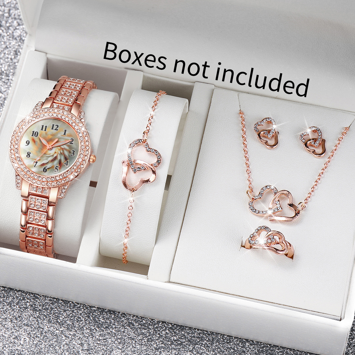 6PCS Luxury Rhinestone Women Q – обзор и цена Luxury Watch Kit