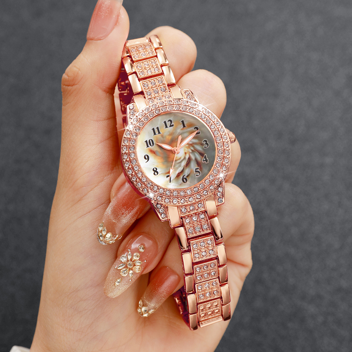 6PCS Luxury Rhinestone Women Q – обзор и цена Luxury Watch Kit