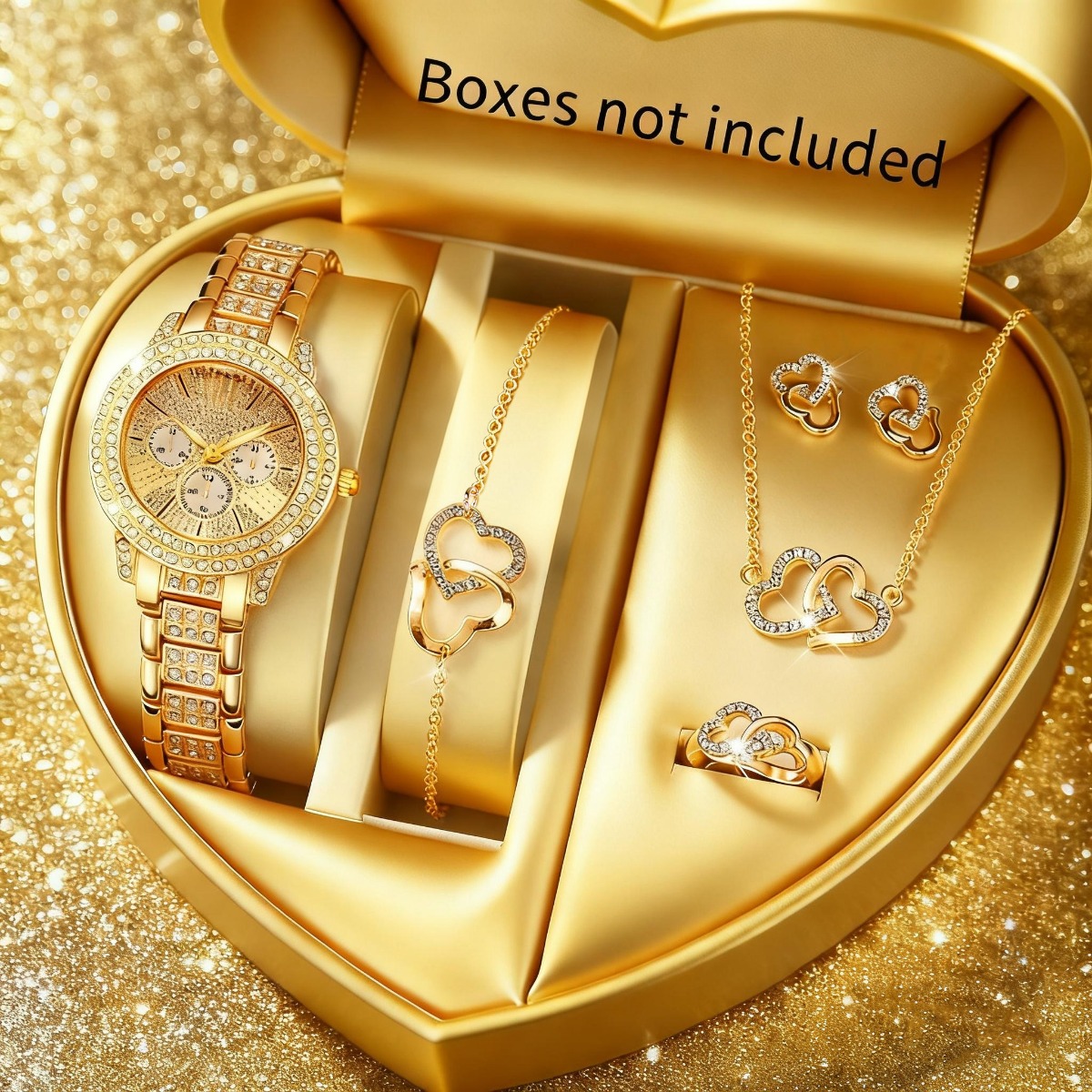 6PCS Luxury Rhinestone Women W – обзор и цена Luxury Watch Kit