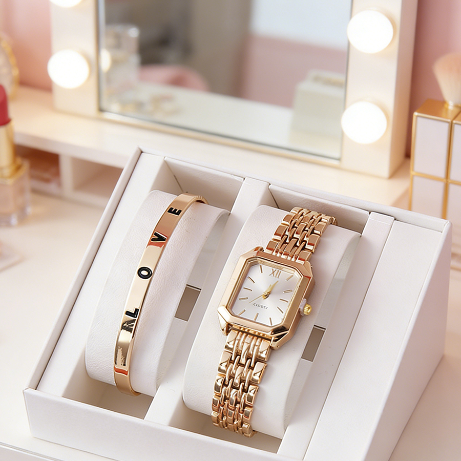 2PCS/set Luxury Women's Quartz – обзор и цена Luxury Watch Kit