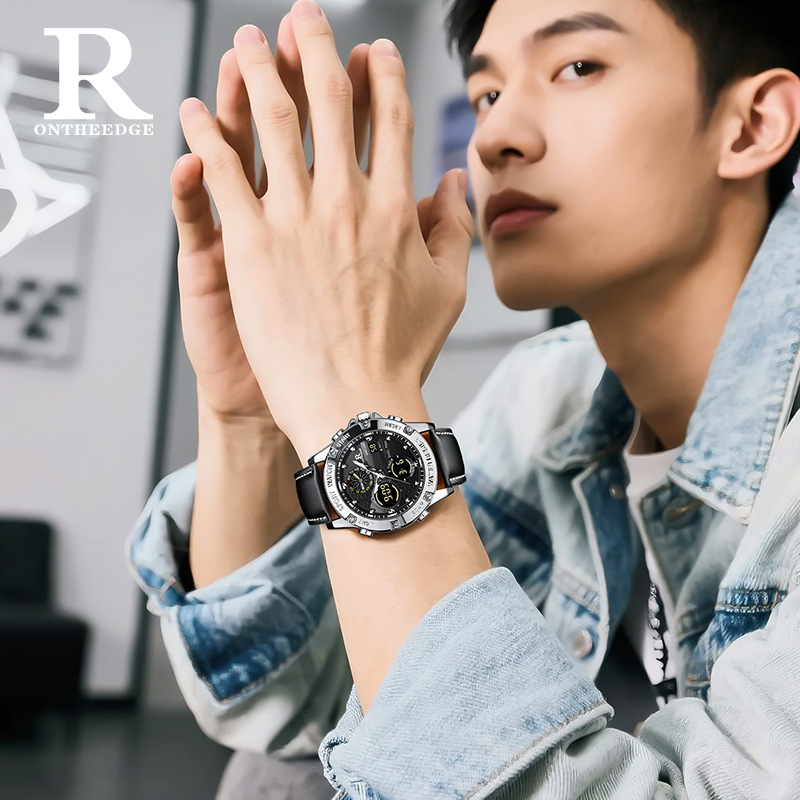 Fashion Men’s Big Face Quartz  – обзор и цена Perpetual Calendar Watch