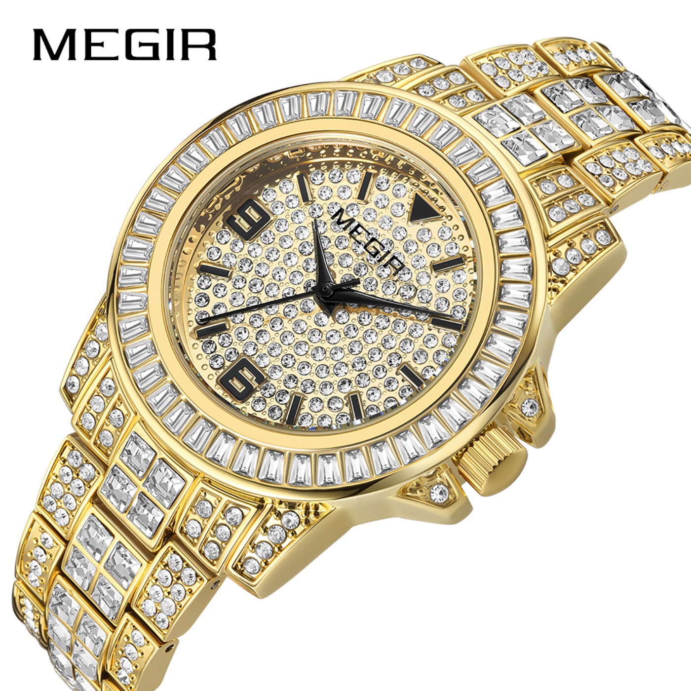 MEGIR Luxury Diamond Watches U – обзор и цена Luxury Watch And Bracelet