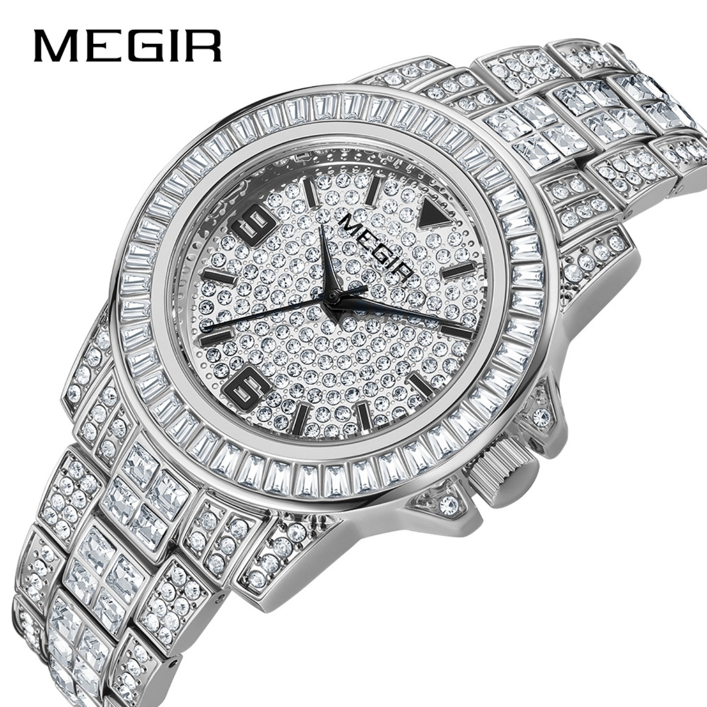 MEGIR Luxury Diamond Watches U – обзор и цена Luxury Watch And Bracelet