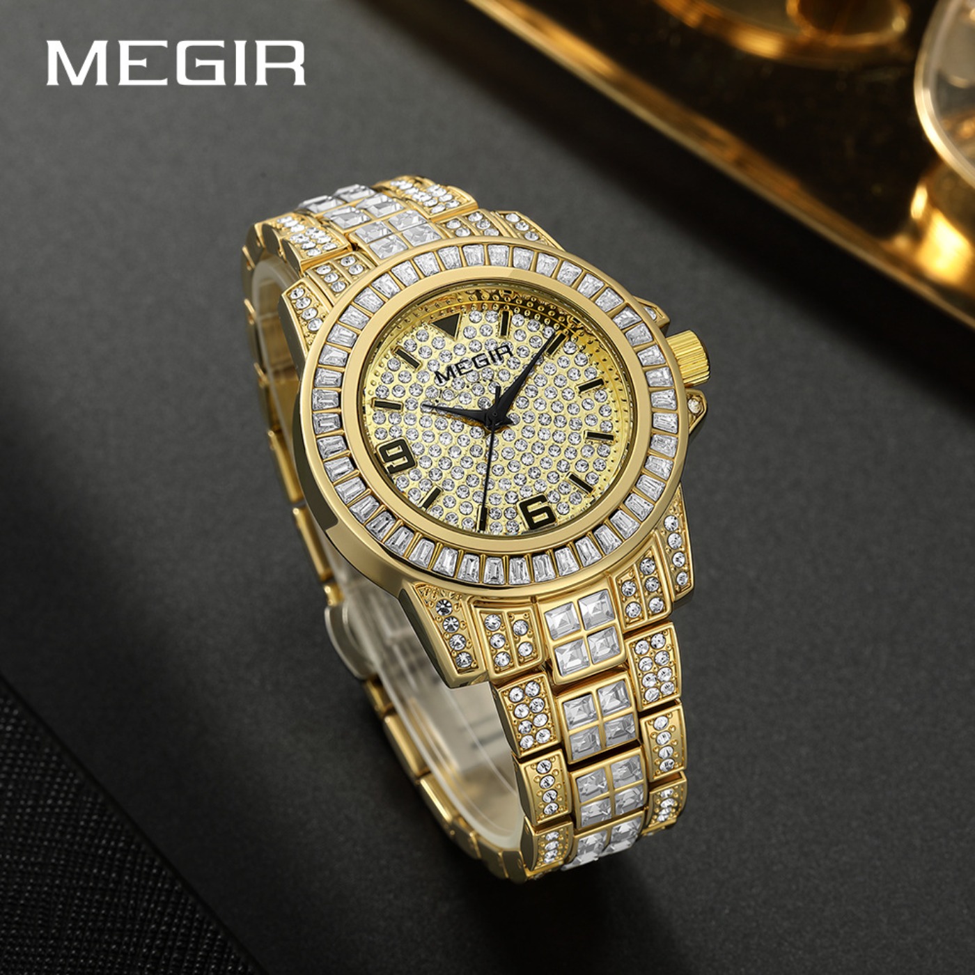 MEGIR Luxury Diamond Watches U – обзор и цена Luxury Watch And Bracelet