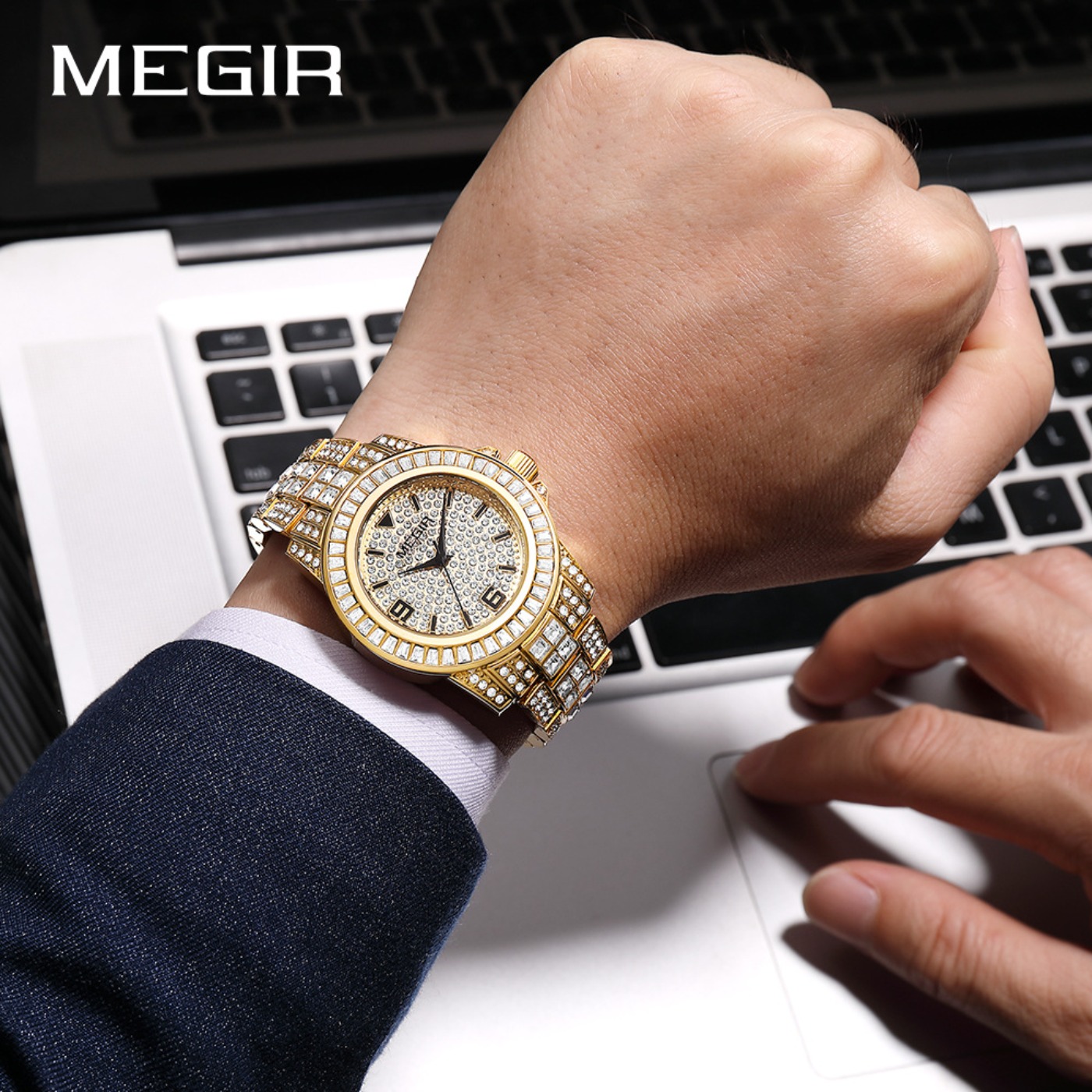 MEGIR Luxury Diamond Watches U – обзор и цена Luxury Watch And Bracelet
