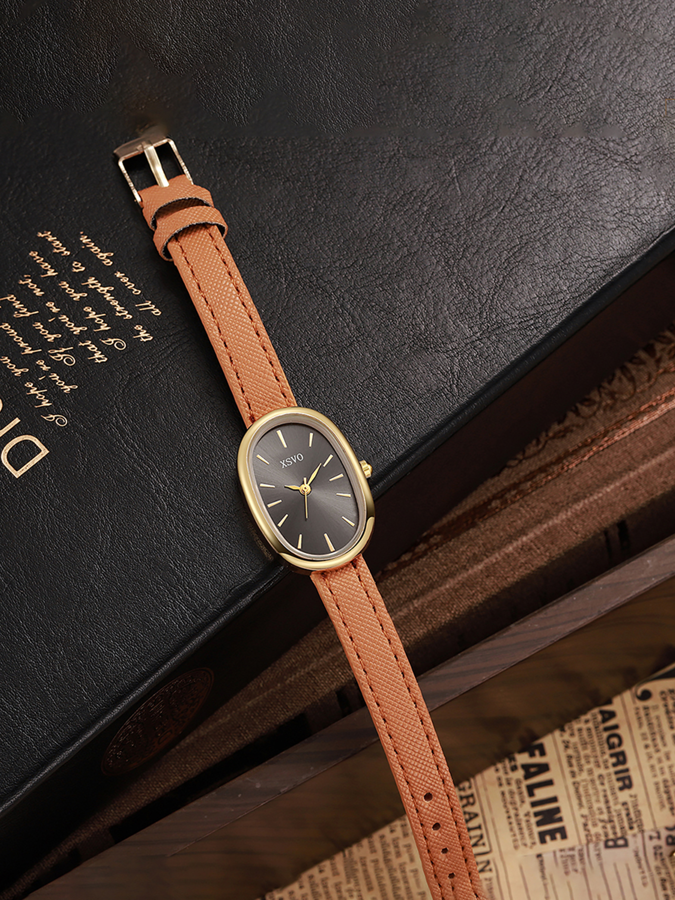 Elegant Oval Women's Watch, Go – обзор и цена Luxury Watch Leather Strap