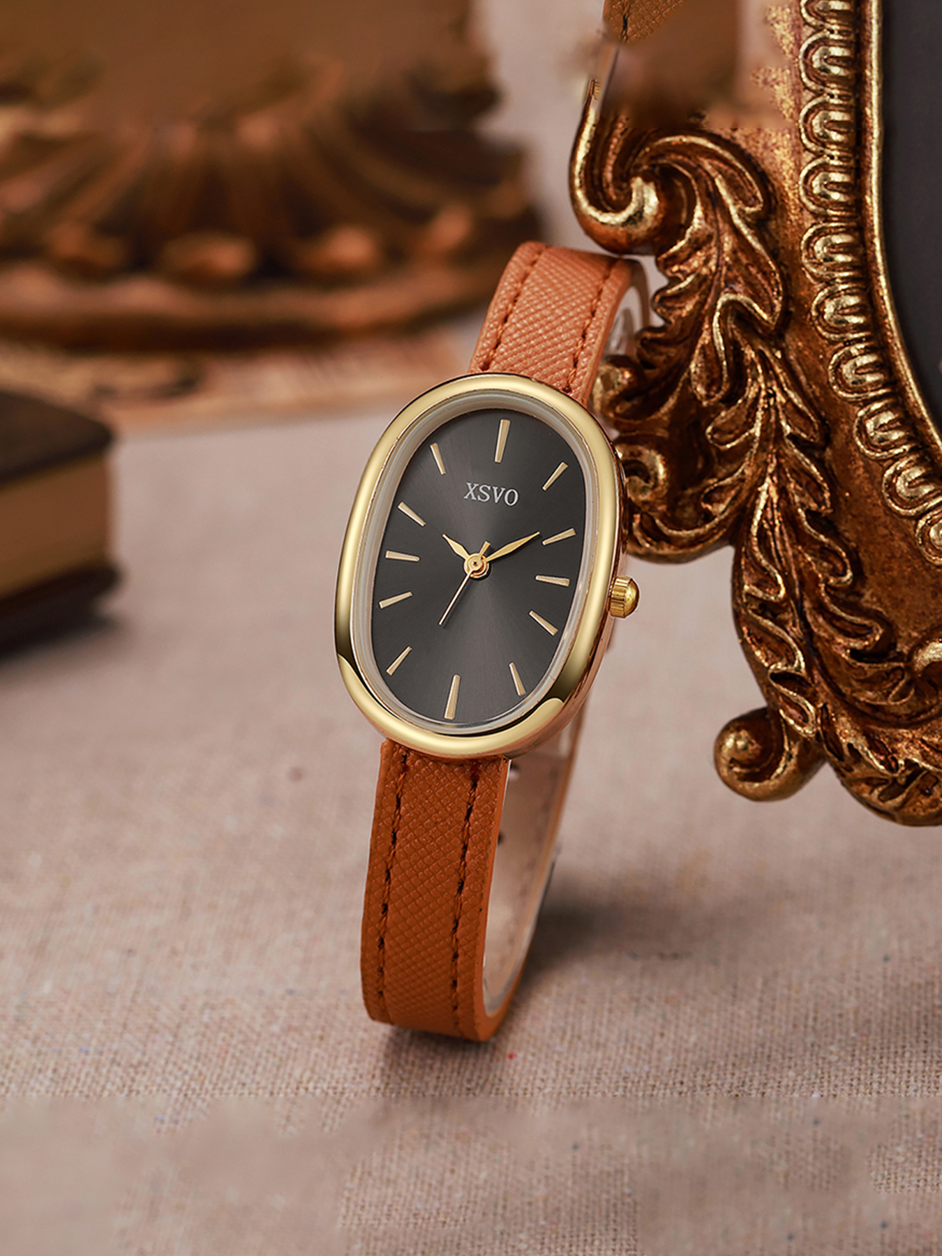 Elegant Oval Women's Watch, Go – обзор и цена Luxury Watch Leather Strap