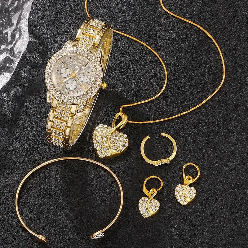 Women's Quartz Watch Gold Luxu – обзор и цена Luxury Watch And Bracelet