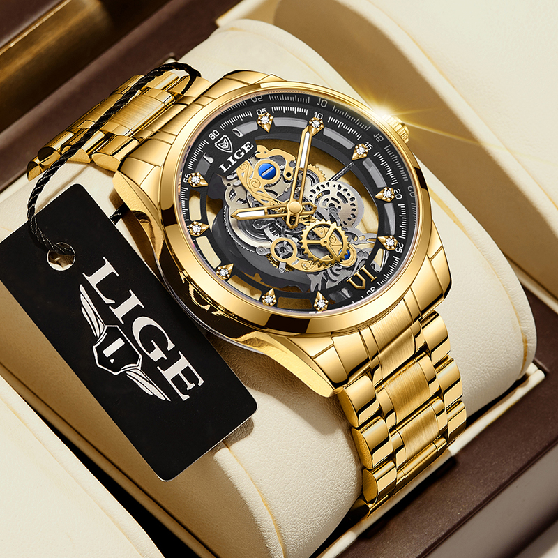 2026 LIGE Men Watch Skeleton A – обзор и цена Luxury Watch Mockup