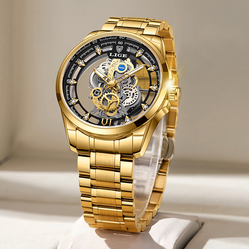 2026 LIGE Men Watch Skeleton A – обзор и цена Luxury Watch Mockup