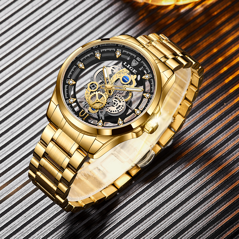 2026 LIGE Men Watch Skeleton A – обзор и цена Luxury Watch Mockup