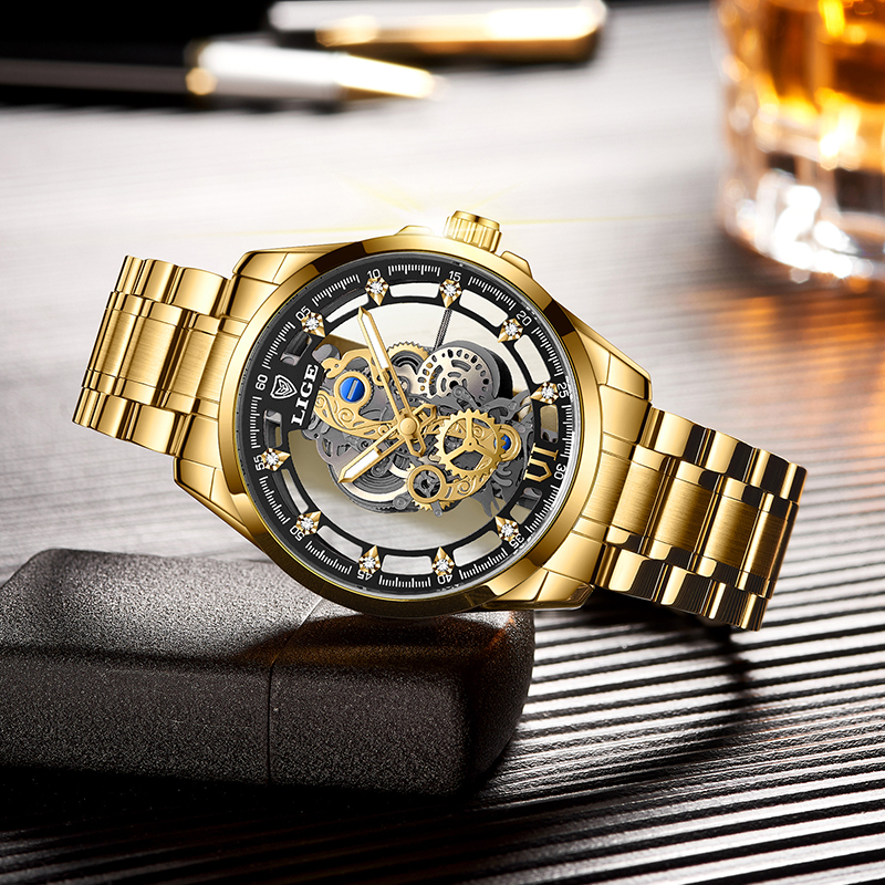 2026 LIGE Men Watch Skeleton A – обзор и цена Luxury Watch Mockup