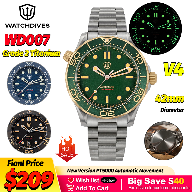 Watchdives WD007 V4 42Mm Titan – обзор и цена Luxury Watch And Bracelet