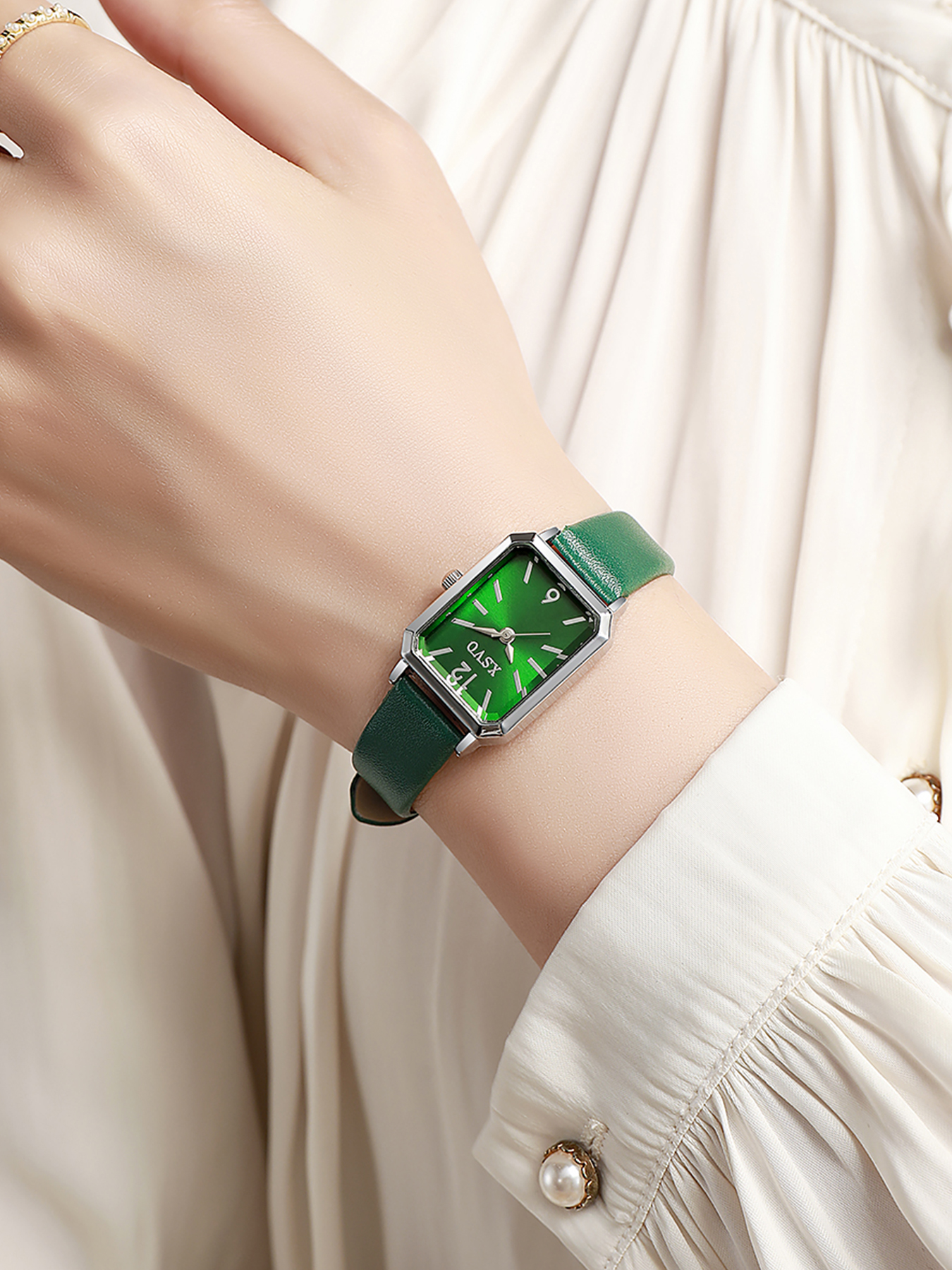 Vintage Silver Square Women's  – обзор и цена Luxury Watch Leather Strap