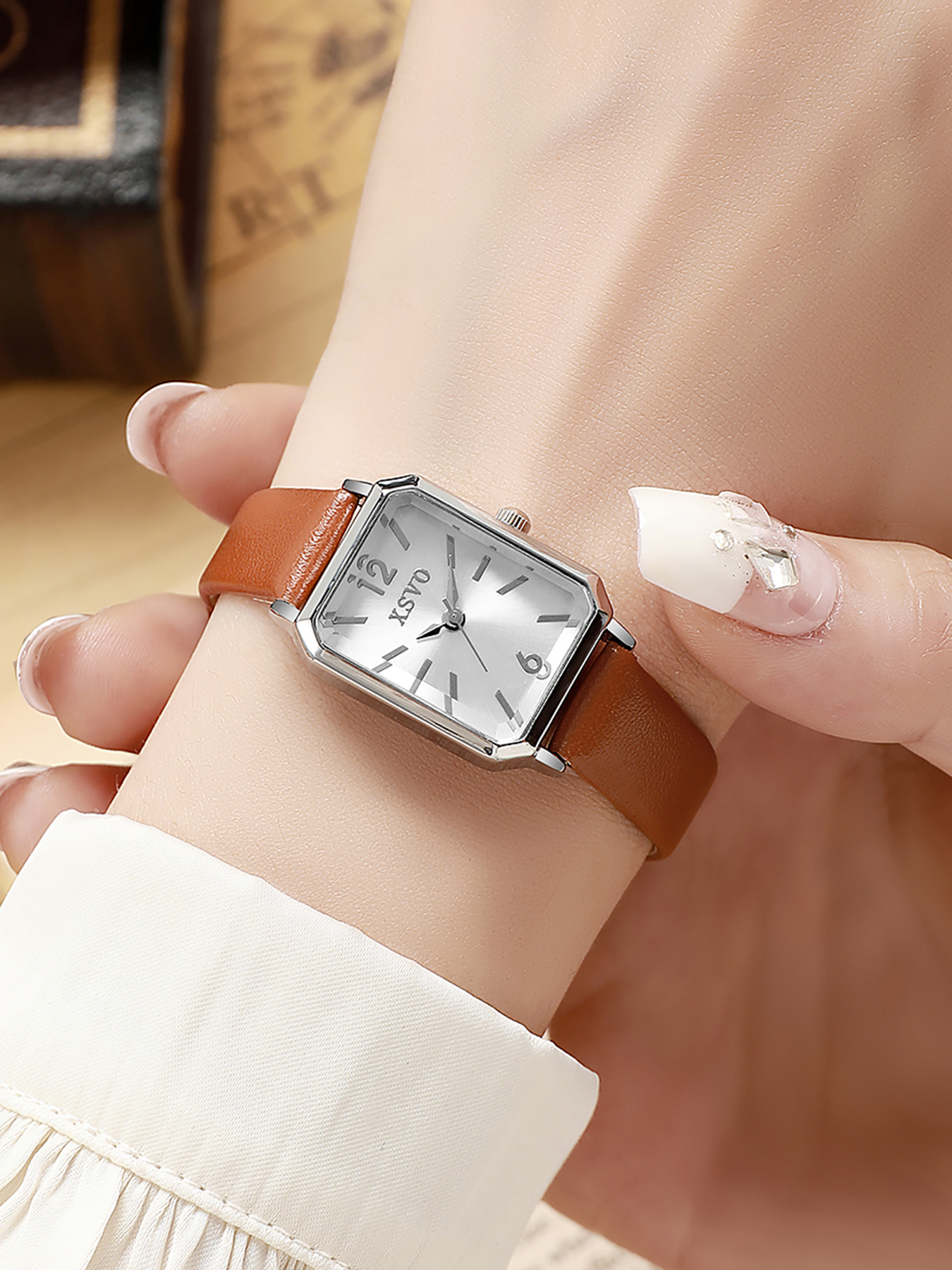 Vintage Silver Square Women's  – обзор и цена Luxury Watch Leather Strap