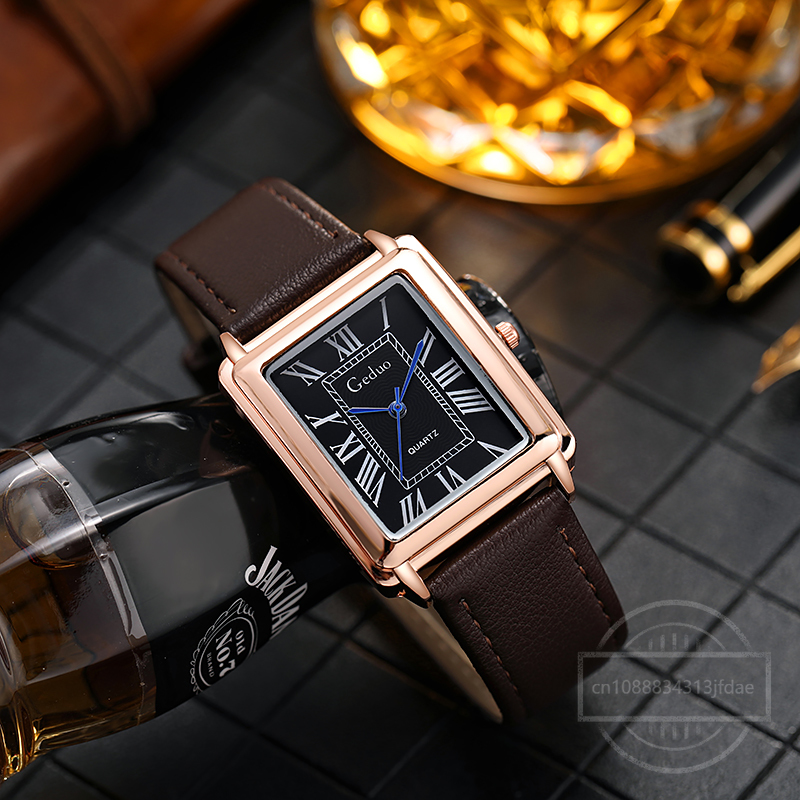 New Fashion Designer Rectangle – обзор и цена Luxury Watch Leather Strap