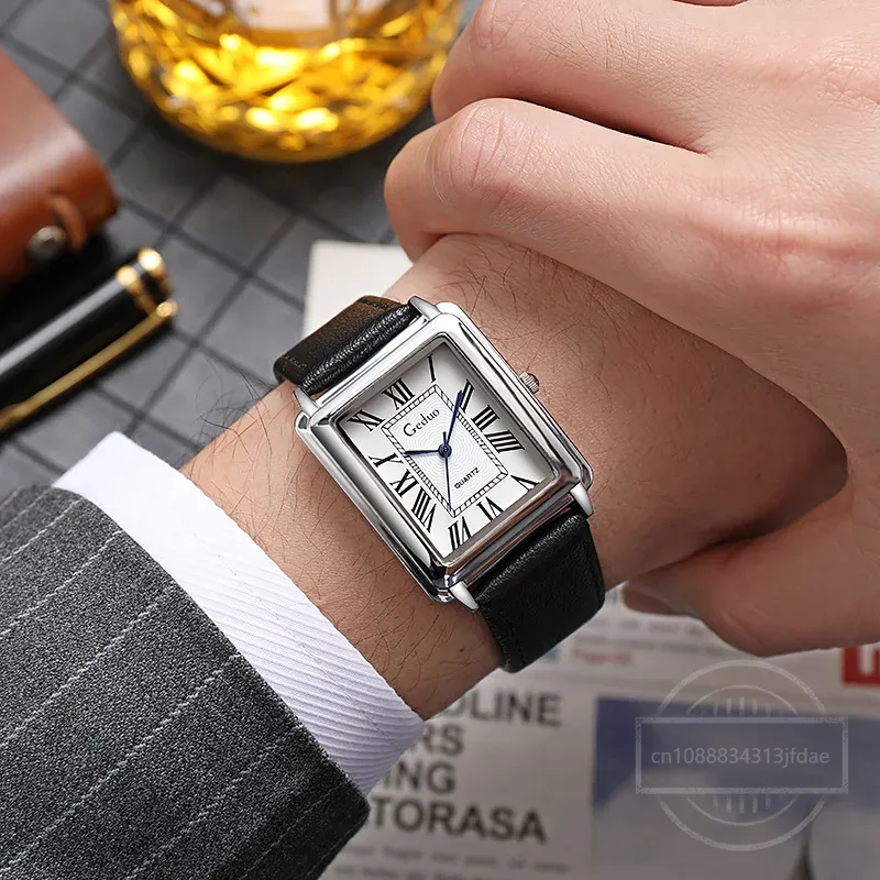 New Fashion Designer Rectangle – обзор и цена Luxury Watch Leather Strap