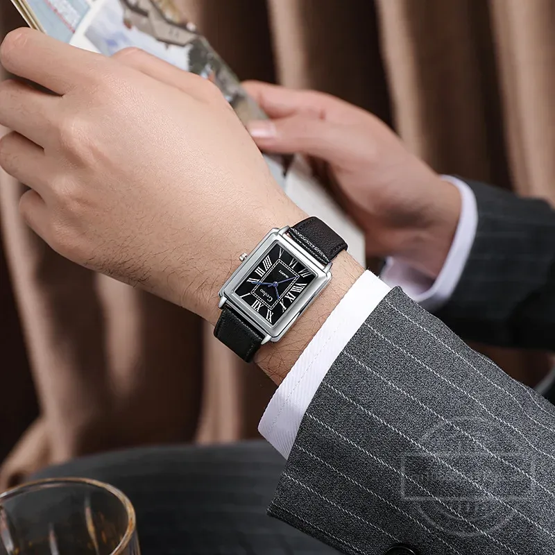New Fashion Designer Rectangle – обзор и цена Luxury Watch Leather Strap