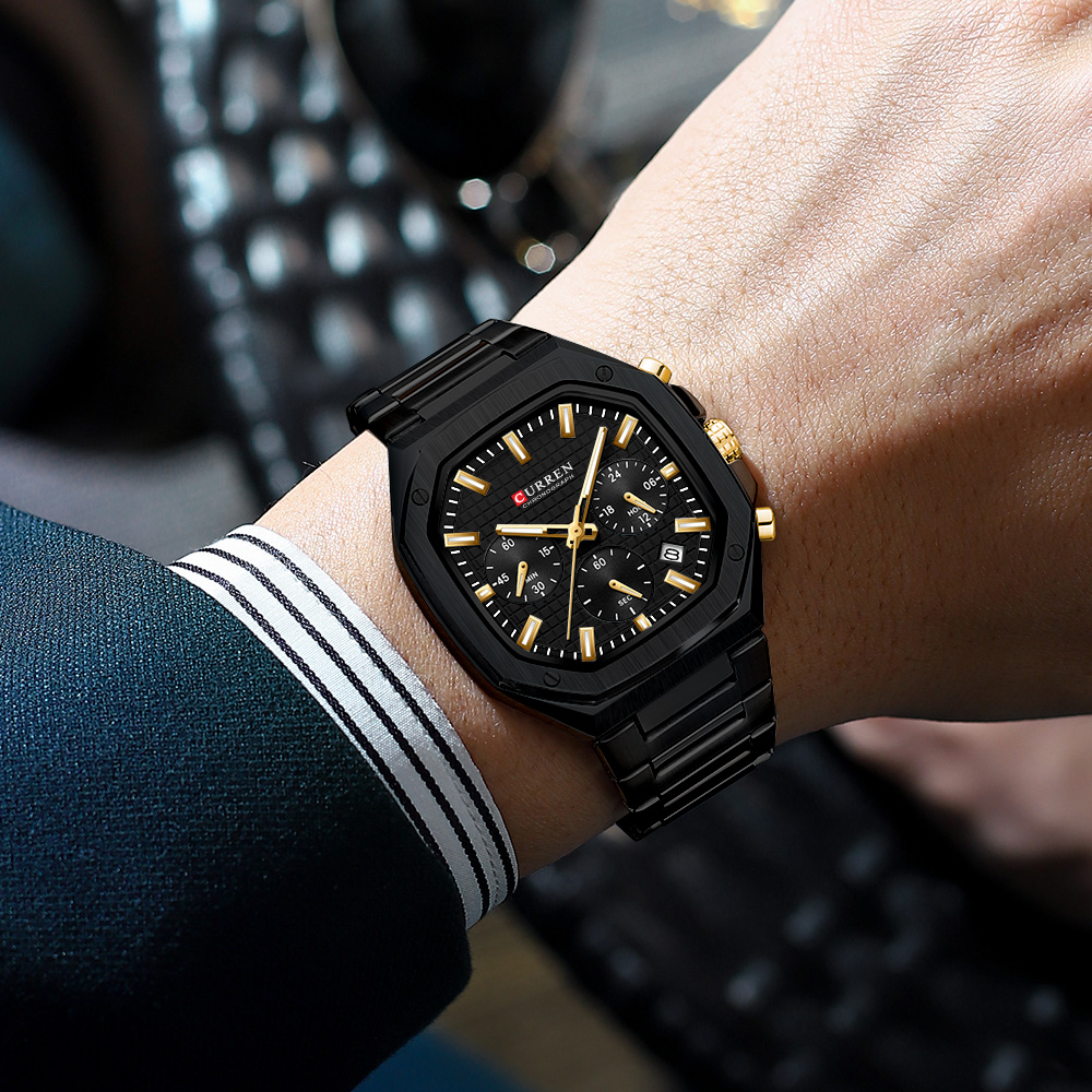CURREN Luxury Square Chrono Wa – обзор и цена Luxury Watch And Bracelet