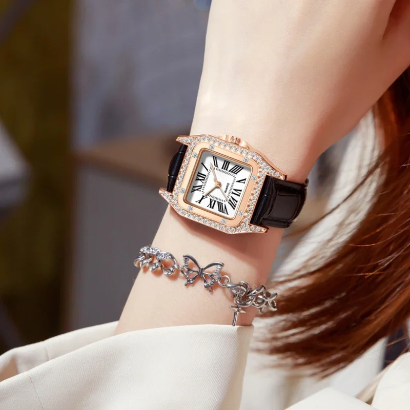 Square Dial Women's Watch Quar – обзор и цена Luxury Watch Leather Strap