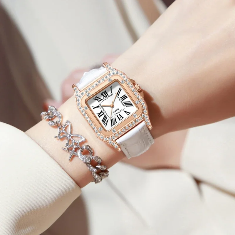 Square Dial Women's Watch Quar – обзор и цена Luxury Watch Leather Strap