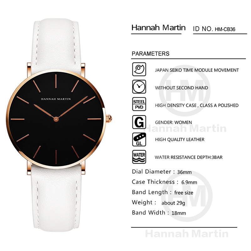 Hannah Martin Hot New Ms Fashi – обзор и цена Luxury Watch Leather Strap