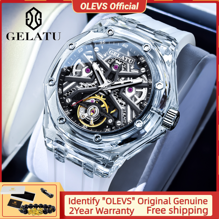 GELATU 8002 Automatic Mechanic – обзор и цена Luxury Watch Leather Strap