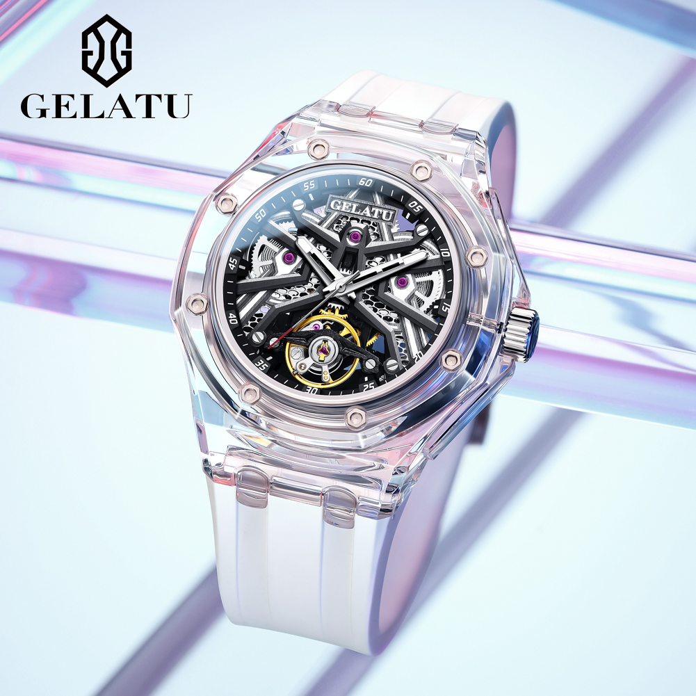 GELATU 8002 Automatic Mechanic – обзор и цена Luxury Watch Leather Strap