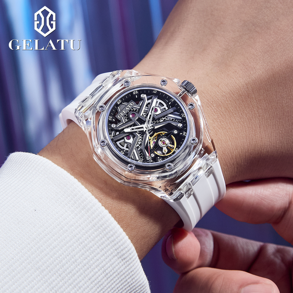 GELATU 8002 Automatic Mechanic – обзор и цена Luxury Watch Leather Strap