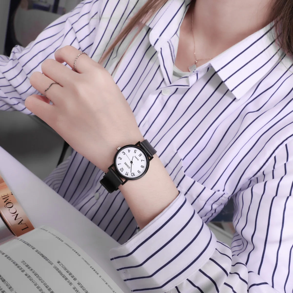 Simple Black Watch Quartz Watc – обзор и цена Luxury Watch Leather Strap