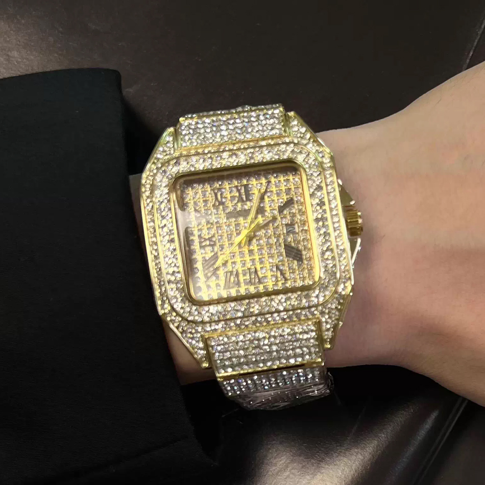 Gold or black Watch Ice Out Sq – обзор и цена Luxury Watch Mockup