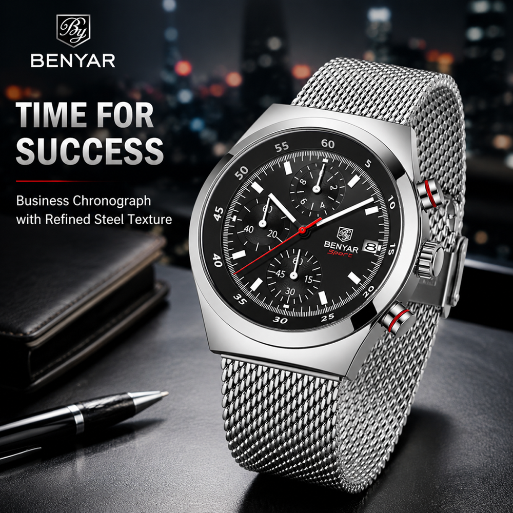 BENYAR Top Luxury Brand Men's  – обзор и цена Luxury Watch And Bracelet