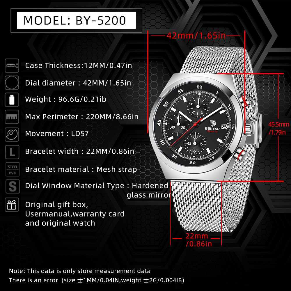 BENYAR Top Luxury Brand Men's  – обзор и цена Luxury Watch And Bracelet